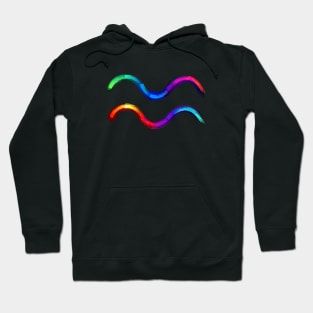 Aquarius zodiac sign luminescent paint Hoodie